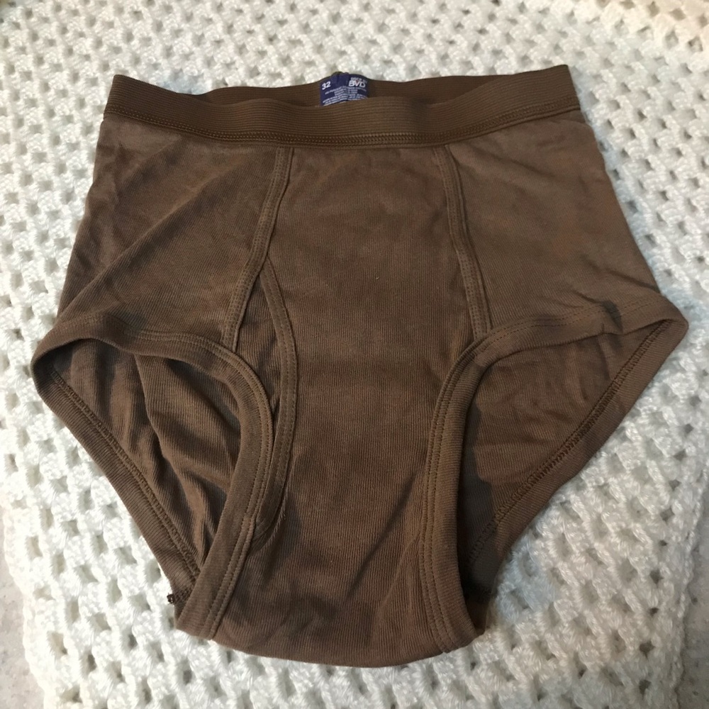 3 pack Men’s US Military Briefs Brown Size 32 - Picture 5 of 6